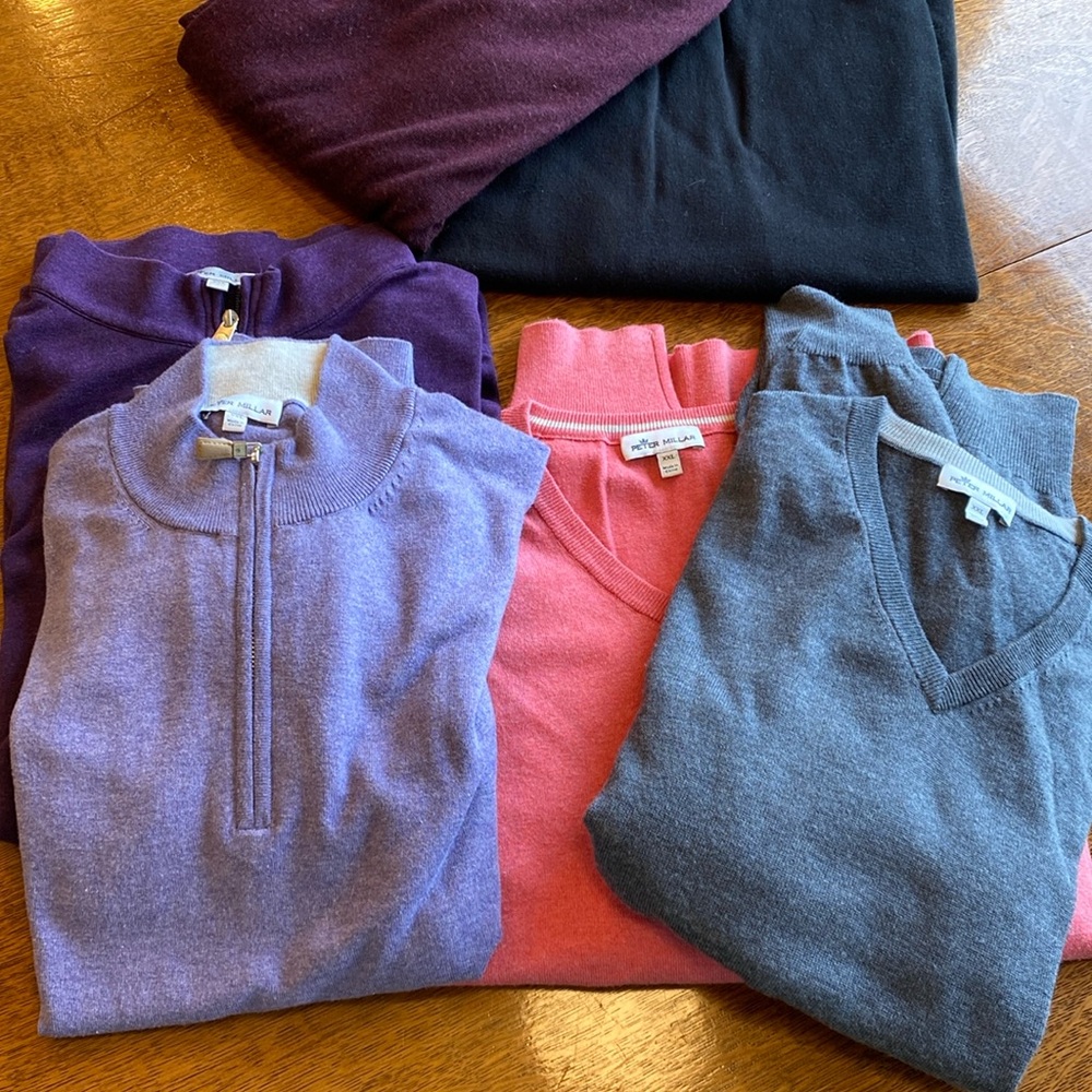 Info: XXL Peter Millar V-Neck 1/4 Zips Crown Sweaters Silk Pima Cashmere Wool